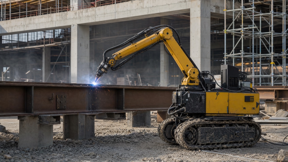 Construction robots & arms — representative render